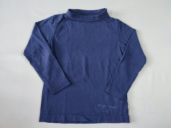 T-shirt m.l col roulé bleu marine 