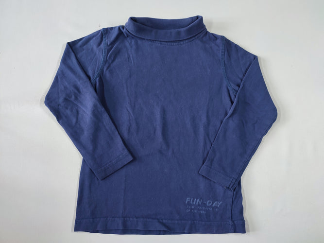 T-shirt m.l col roulé bleu marine "Fun-Day", moins cher chez Petit Kiwi