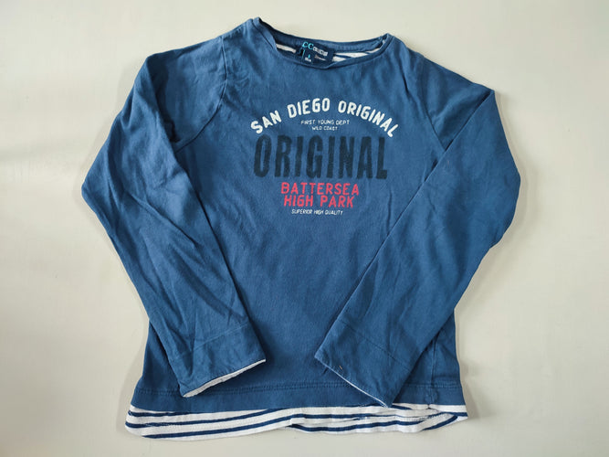 T-shirt m.l bleu marine effet superposé "San Diego original", moins cher chez Petit Kiwi