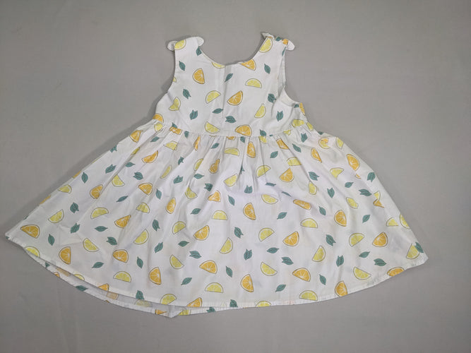 Robe s.m blanche citrons, moins cher chez Petit Kiwi