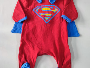 Pyjama jersey rouge Superman cape bleue amovible