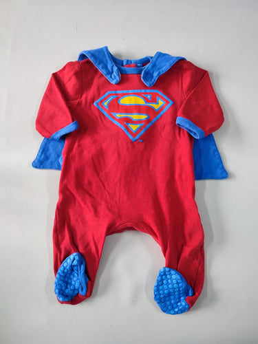 Pyjama jersey rouge Superman cape bleue amovible, moins cher chez Petit Kiwi