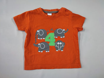 T-shirt m.c orange éléphannts 