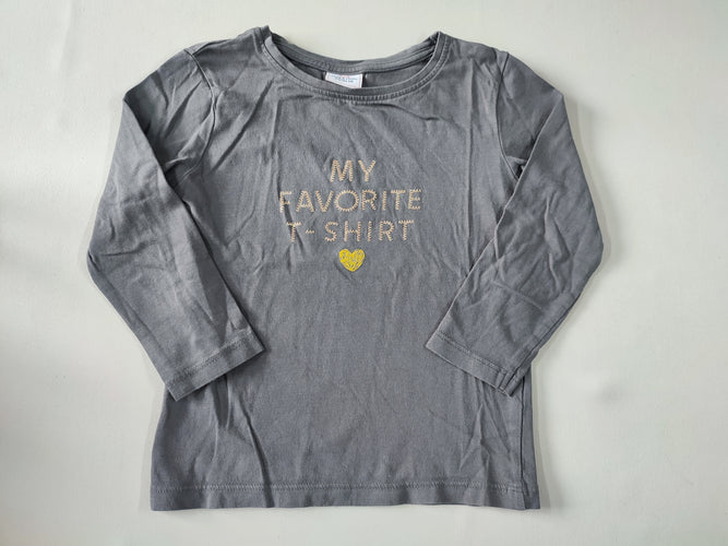 T-shirt m.l gris foncé "My favorite t-shirt", moins cher chez Petit Kiwi