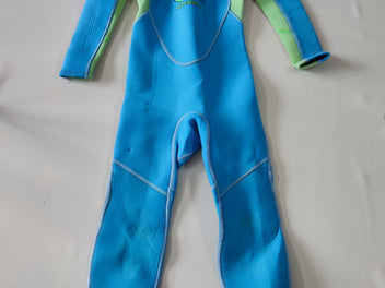 Combinaison longue anti-uv anti-froid bleue/verte (usée aux genoux)