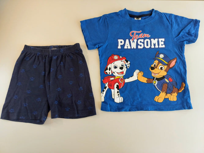 Pyjama 2pcs jersey short+ T-shirt m.c bleu Pat Patrouille, moins cher chez Petit Kiwi