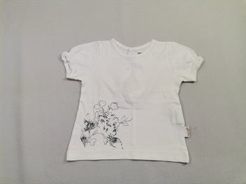 T-shirt m.c blanc bouton pression dos impression bas qui s'efface
