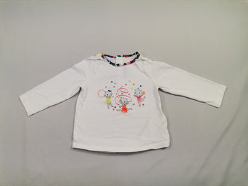 T-shirt m.l chat tulle pailléte bouton pression dos-Petite tache manche