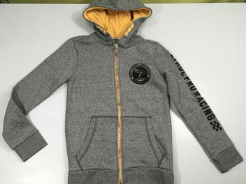 Sweat zippé à capuche gris chiné Petrol