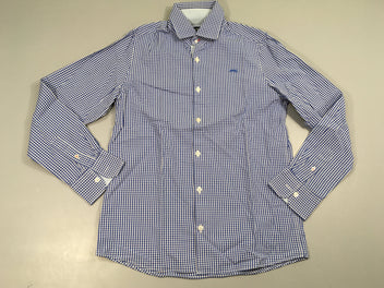 Chemise m.l à carreaux bleu-blanc