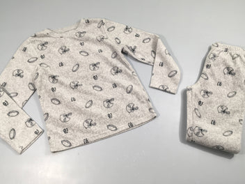 Pyjama 2pcs velours gris casques