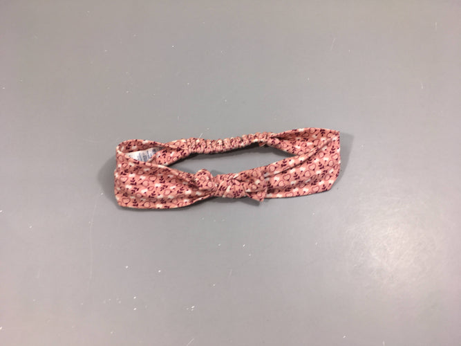 Bandeau rose élastique arrière motifs blancs, moins cher chez Petit Kiwi