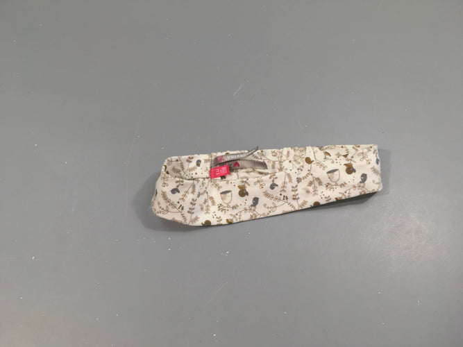 Bandeau blanc cassé motifs taupe élastique arrière, moins cher chez Petit Kiwi