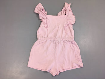 Combishort jersey rose pâle froufrou manches