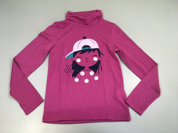 T-shirt col roulé mauve synthétique fille
