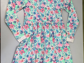 Robe m.l molleton gris chiné fleurs