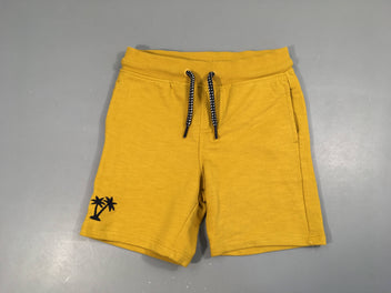 Bermuda molleton orange flammé palmiers