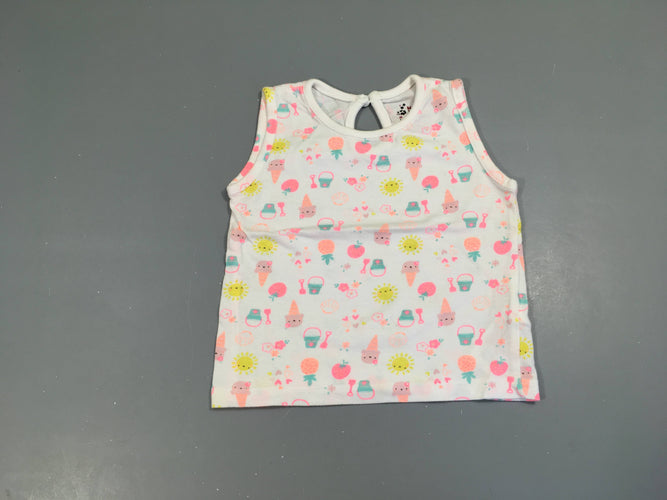 Débardeur blanc soleil vacances, moins cher chez Petit Kiwi