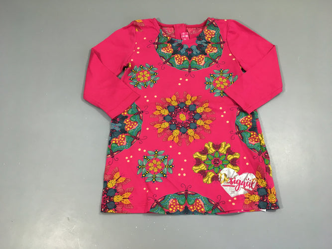 Robe m.l fuchsia insectes colorés, moins cher chez Petit Kiwi