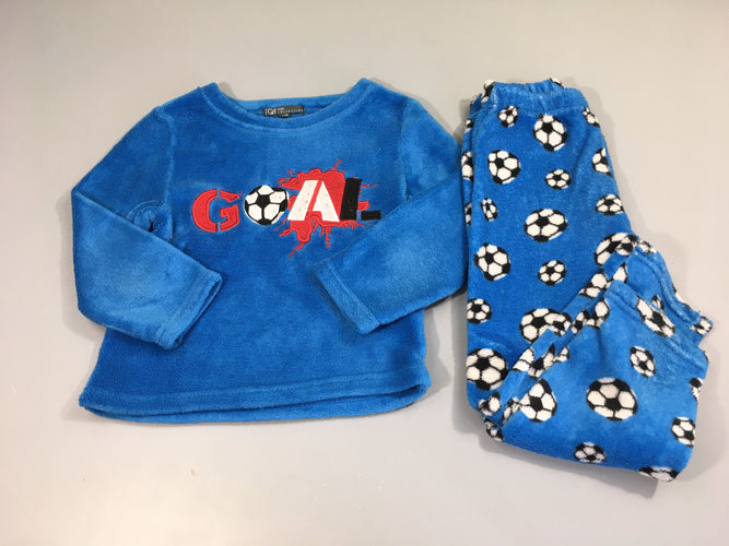 Pyjama bleu velours Goal, moins cher chez Petit Kiwi