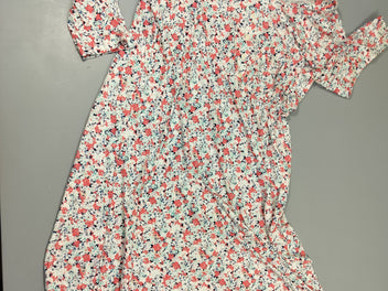 Robe m.l de grossesse blanche à fleurs