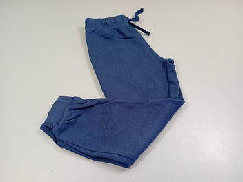 Pantalon jogging bleu, taille et chevilles élastiques