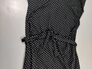 Robe m.c de grossesse noire à pois blancs