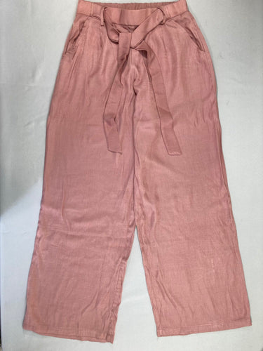 Pantalon fluide vieux rose-Ceinture textile bouloché cuisse droite S, moins cher chez Petit Kiwi