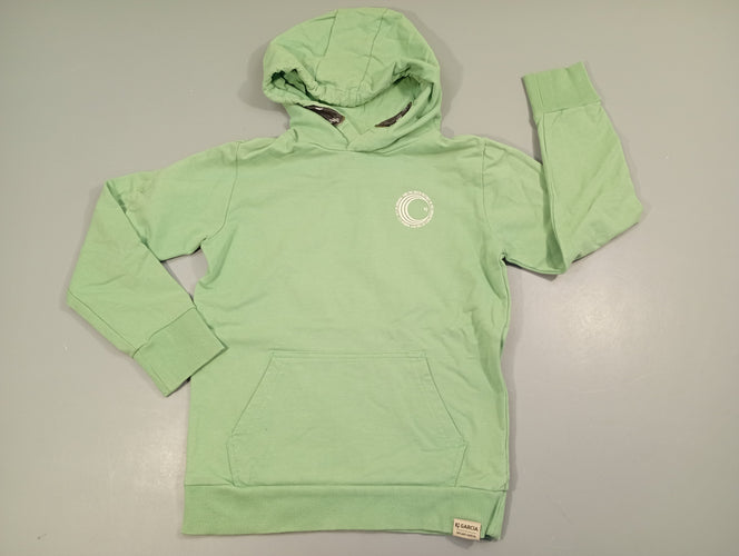 Sweat à capuche ver clair, petit flocage blanc, moins cher chez Petit Kiwi