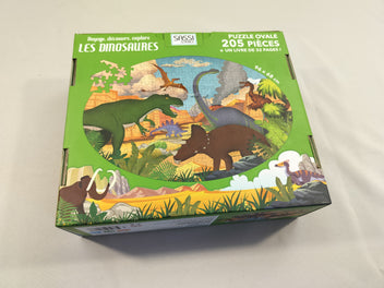 Complet Les dinosaures. Puzzle ovale 205 pcs + un livre de 32 pages