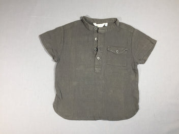 Chemise m.c  grise texturée