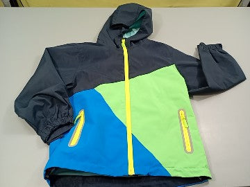 Veste  Youngsoul Kids style coupe-vent,zippée à capuche bleu marine et bleu, vert, jaune fluo., moins cher chez Petit Kiwi