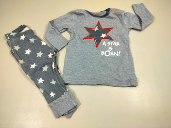 Pyjama 2pcs jersey bleu flammé, étoiles