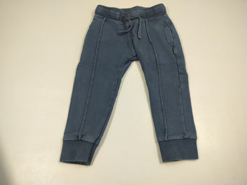 Pantalon chino bleu marine taille et chevilles élastiques 95% coton 5% élasthanne