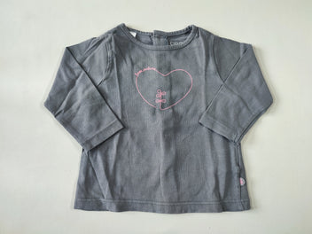 T-shirt m.l gris coeur rose 