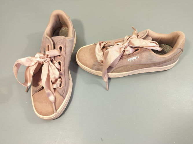 Baskets basses vieux rose , Lacets  ruban 38,5, moins cher chez Petit Kiwi