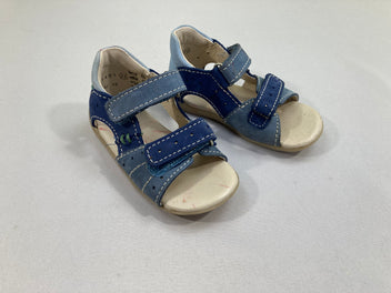 Sandales bleues Kickers-petites traces rouges