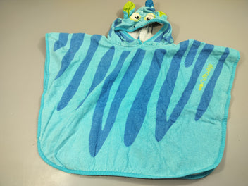 Cape de bain bleue à rayure, animal marin