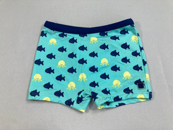 Maillot boxer turquoise poissons