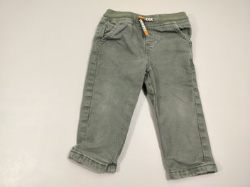 Pantalon kaki, taille élastique. Dessus 98% coton 2% élasthanne Doublure 100% coton