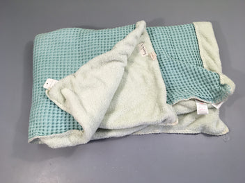 Couverture hiver bleu éponge et gaufré 75x100