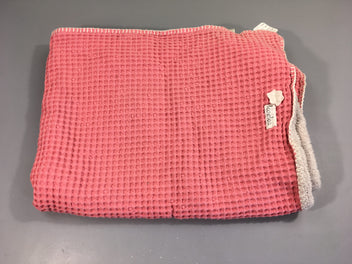 Couverture hiver rose éponge et gaufré 75x100