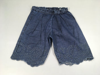 Pantalon large avec broderies anglaises bleu foncé