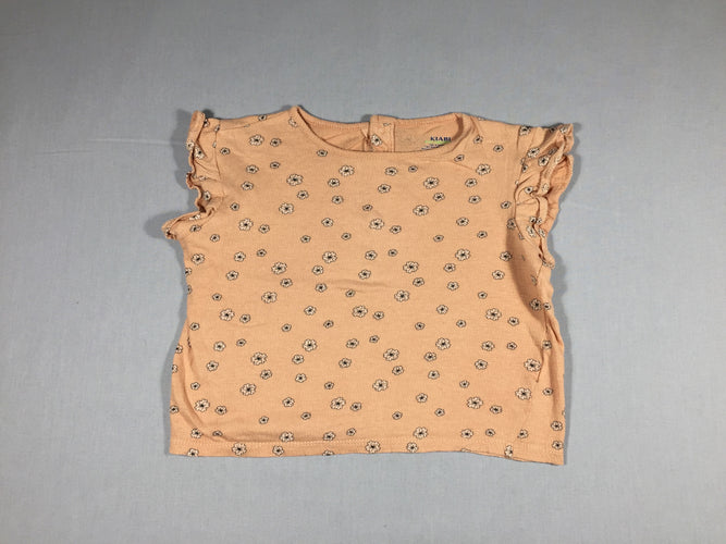 T-shirt s.m marge saumon/brun clair + fleurs, moins cher chez Petit Kiwi