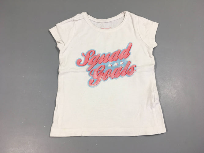 T-shirt m.c blanc Squad Goals, moins cher chez Petit Kiwi
