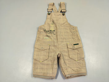 Salopette short greige à carreaux , 2poches