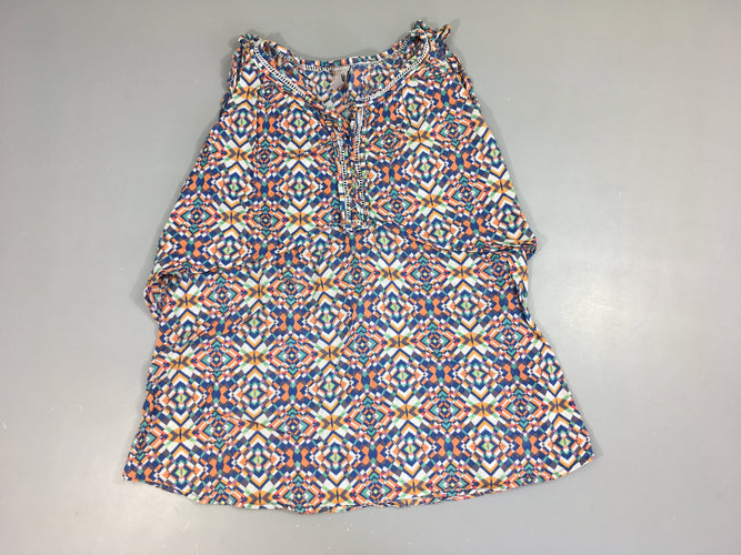 Blouse s.m motifs blanc/bleu/saumon, moins cher chez Petit Kiwi