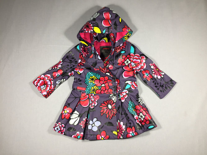 Ciré à capuchea mauve fleuri, moins cher chez Petit Kiwi