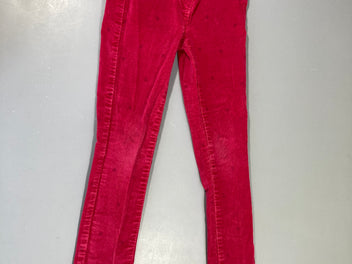 Pantalon velours côtelé rose vif motifs Trace délavée jambé G