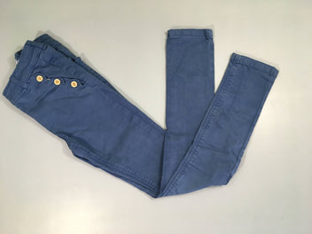 Pantalon super skinny bleu foncé poches arrondies boutons